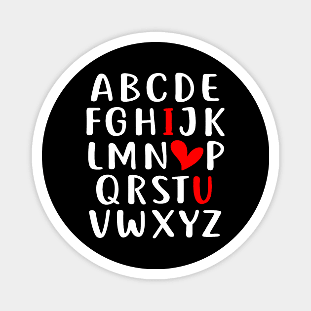 I LOVE YOU Valentines Day Alphabet Teacher Student School Magnet by Neldy